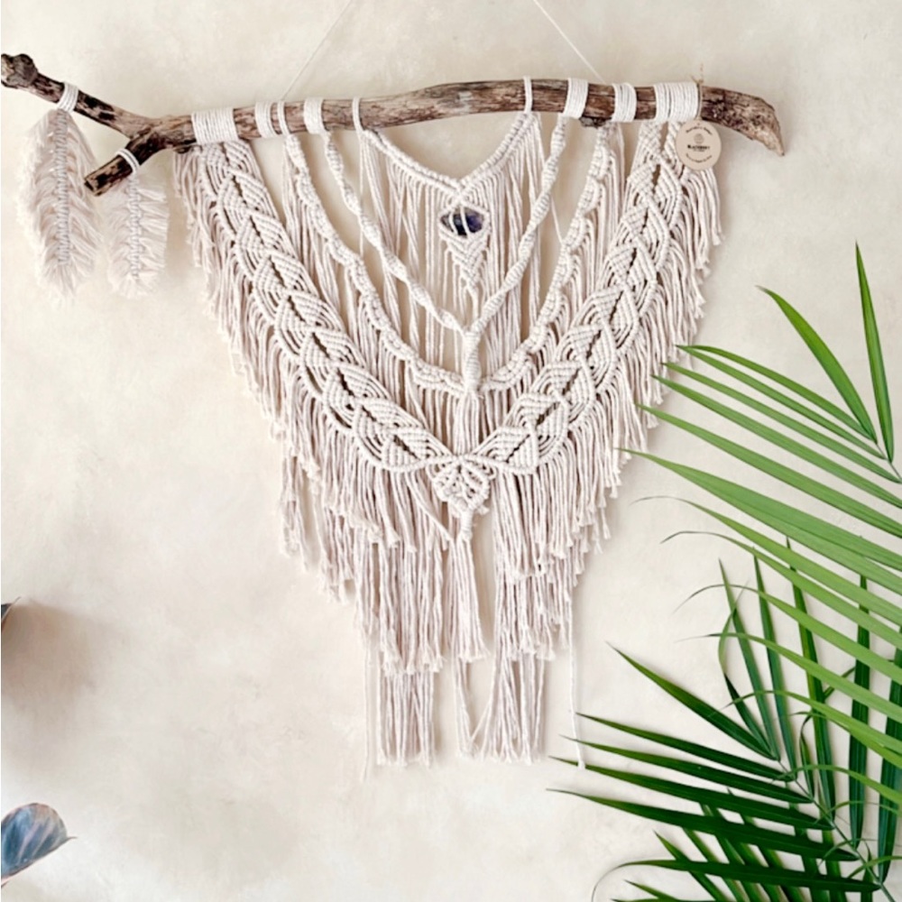 Original Handmade Unique Macrame Wall Hanging- with Amethyst Stone for healing